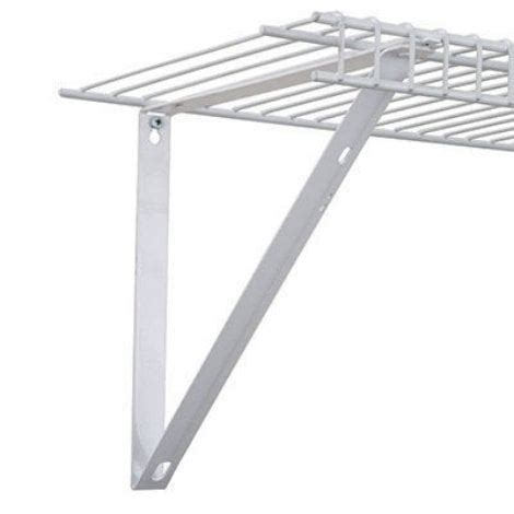 metal shelf bracket for wire grid|additional support for wired shelves.